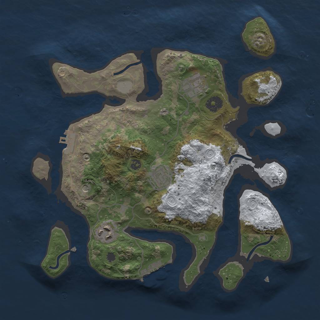 Rust Map: Procedural Map, Size: 3000, Seed: 633583015, 11 Monuments