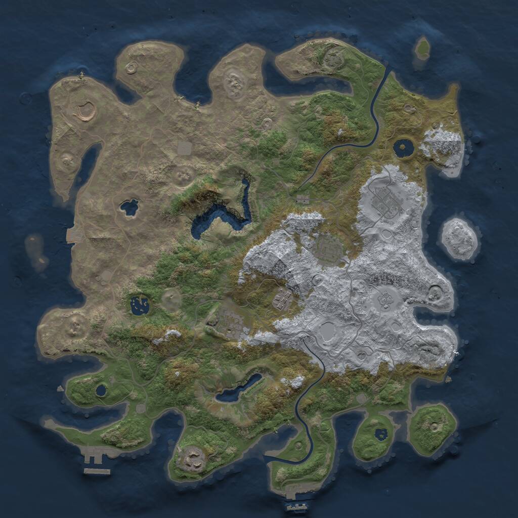 Rust Map: Procedural Map, Size: 4000, Seed: 5556887, 13 Monuments
