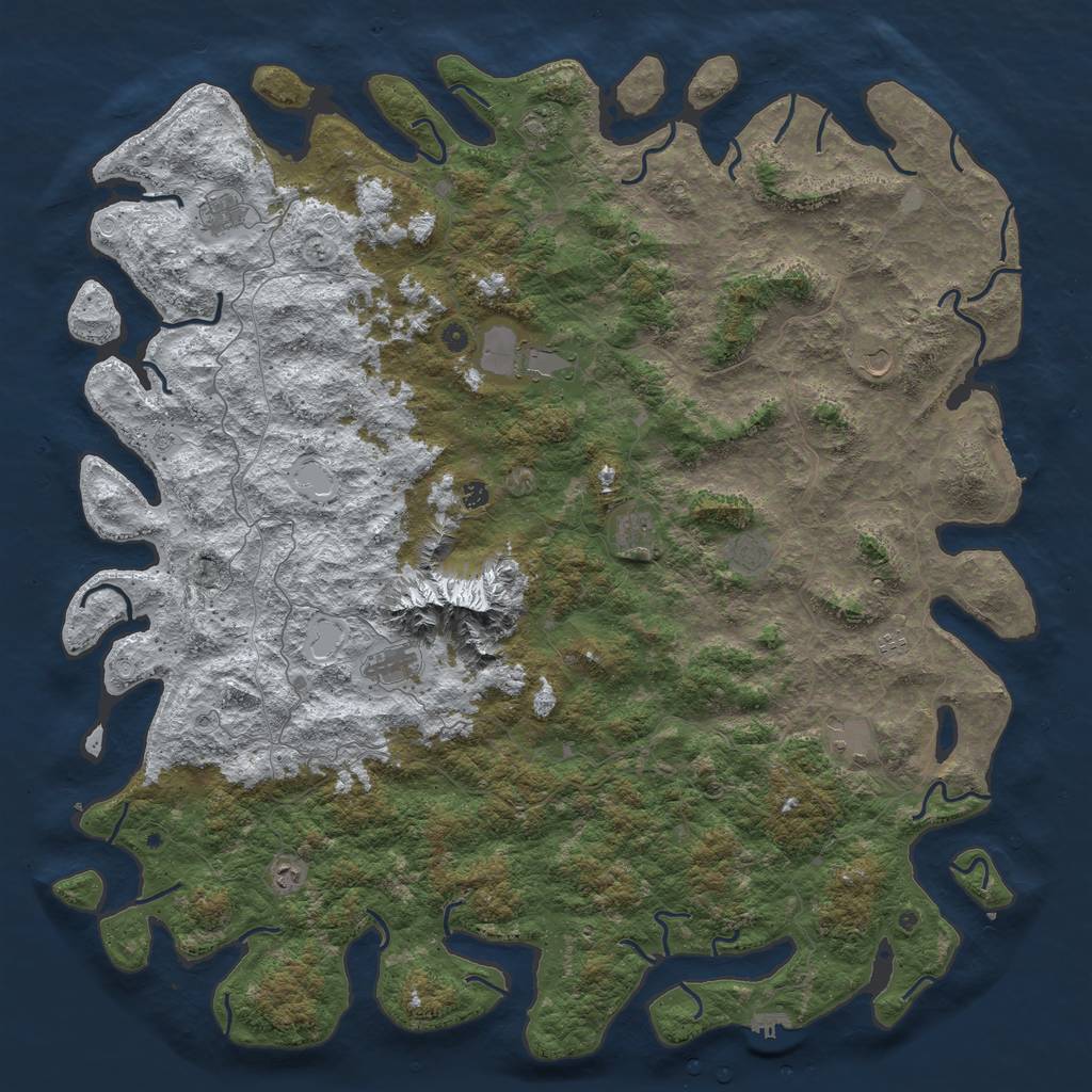 Rust Map: Procedural Map, Size: 6000, Seed: 200, 20 Monuments