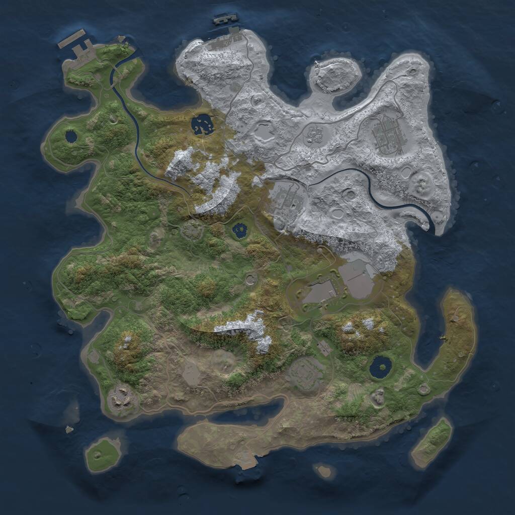 Rust Map: Procedural Map, Size: 3500, Seed: 508430, 12 Monuments