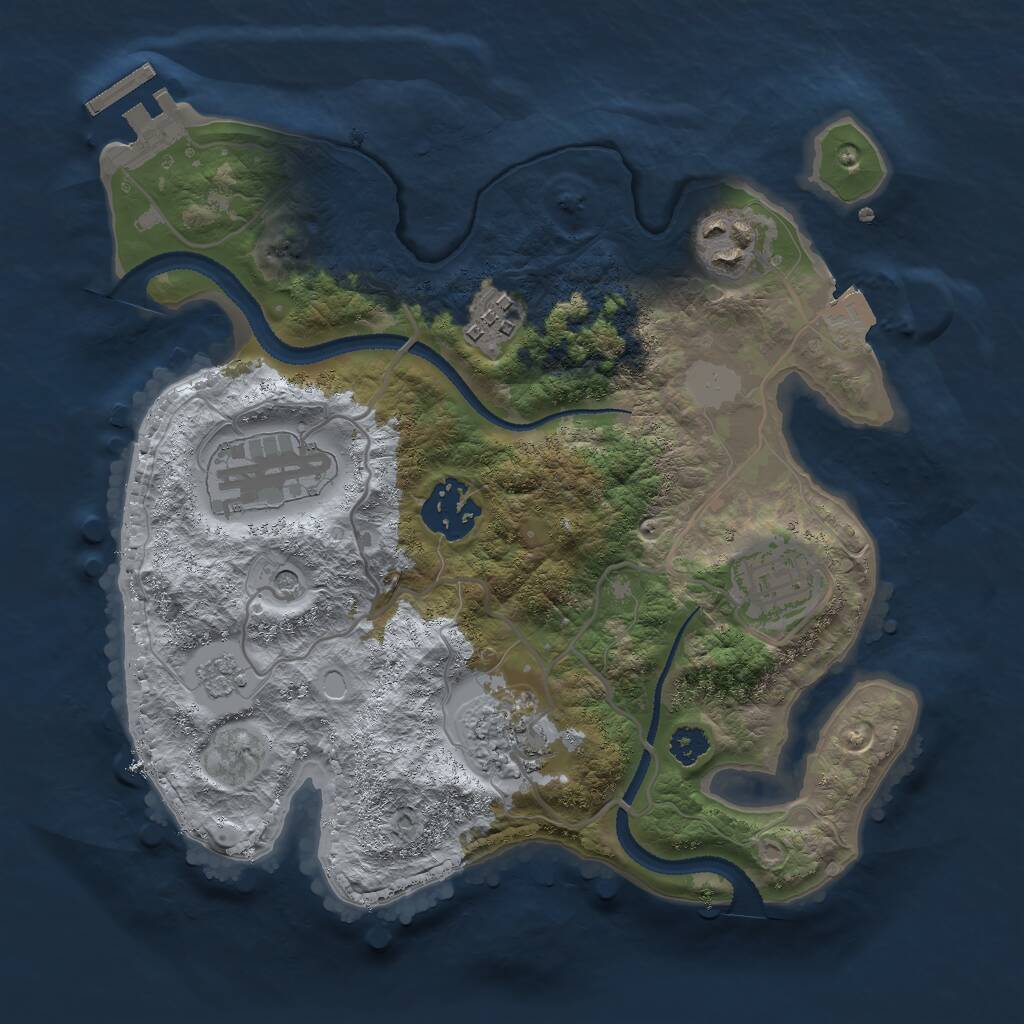Rust Map: Procedural Map, Size: 2700, Seed: 1197369025, 10 Monuments