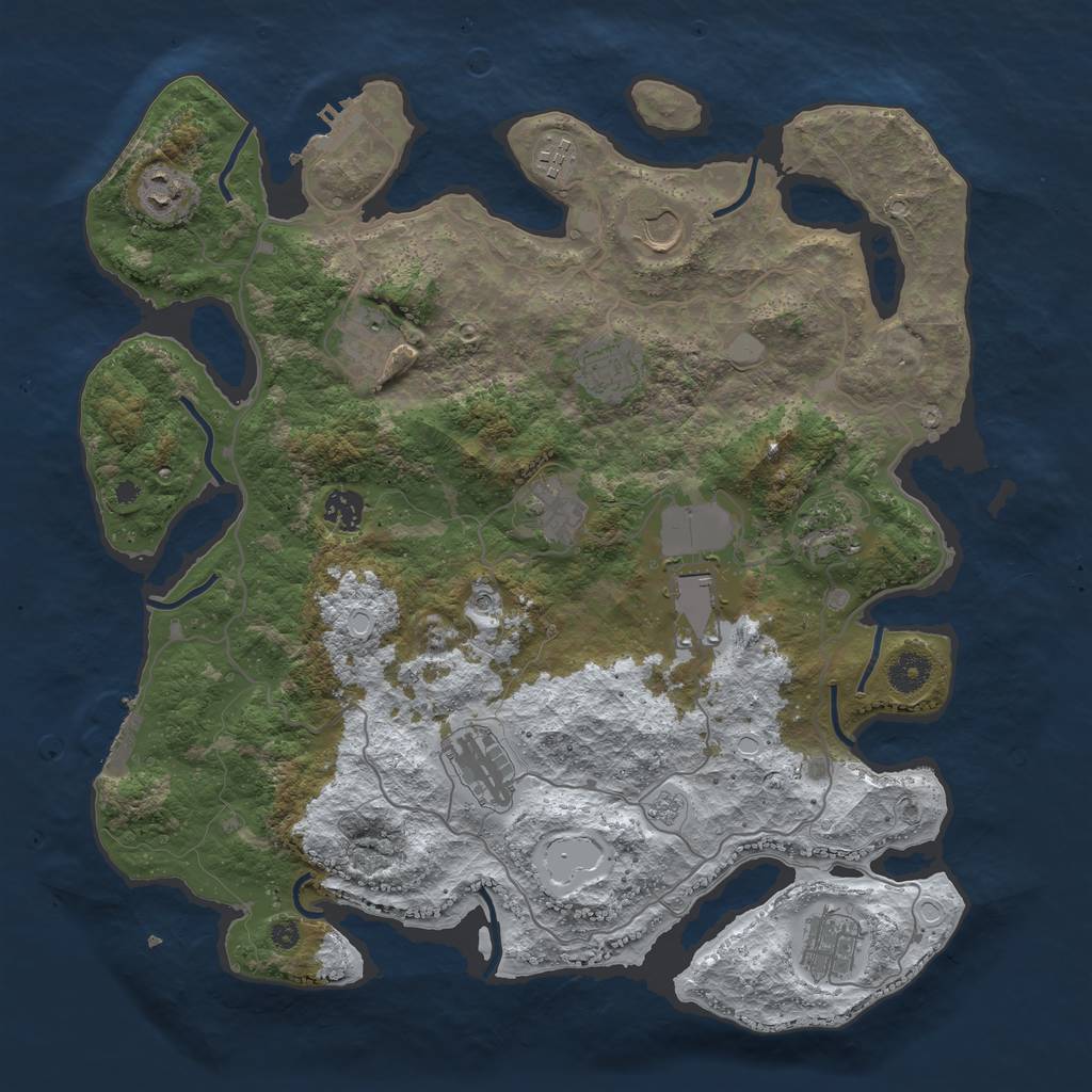 Rust Map: Procedural Map, Size: 4000, Seed: 4769372, 20 Monuments