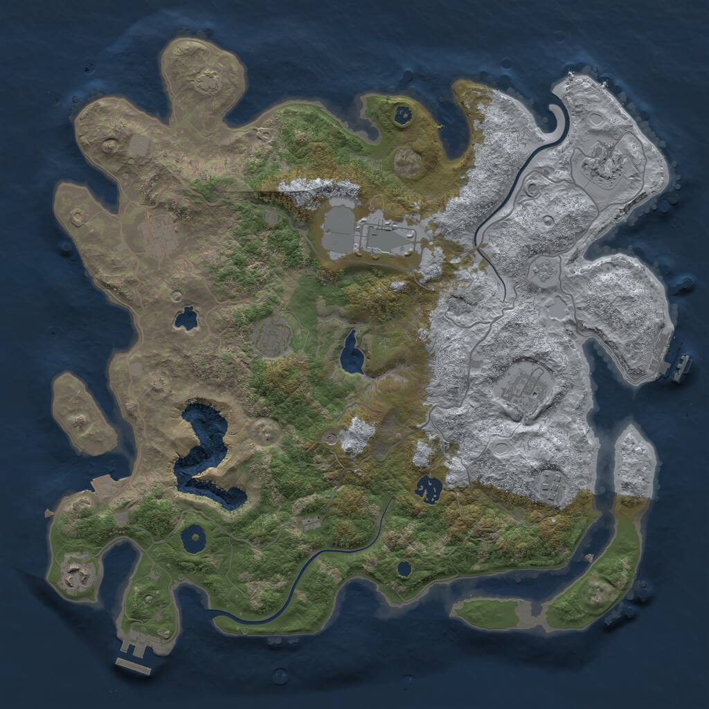 Rust Map: Procedural Map, Size: 4000, Seed: 5384069, 14 Monuments