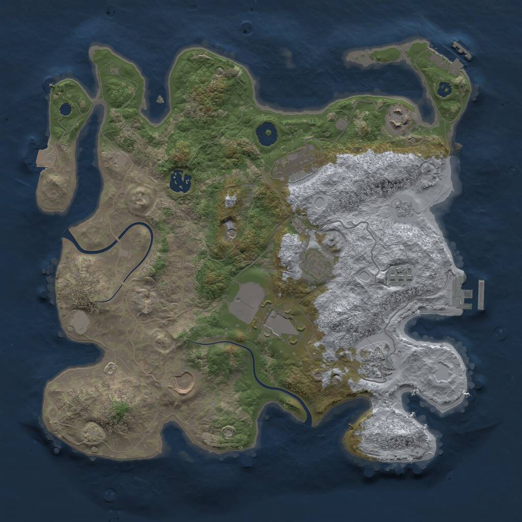 Rust Map: Procedural Map, Size: 3500, Seed: 1177994, 14 Monuments
