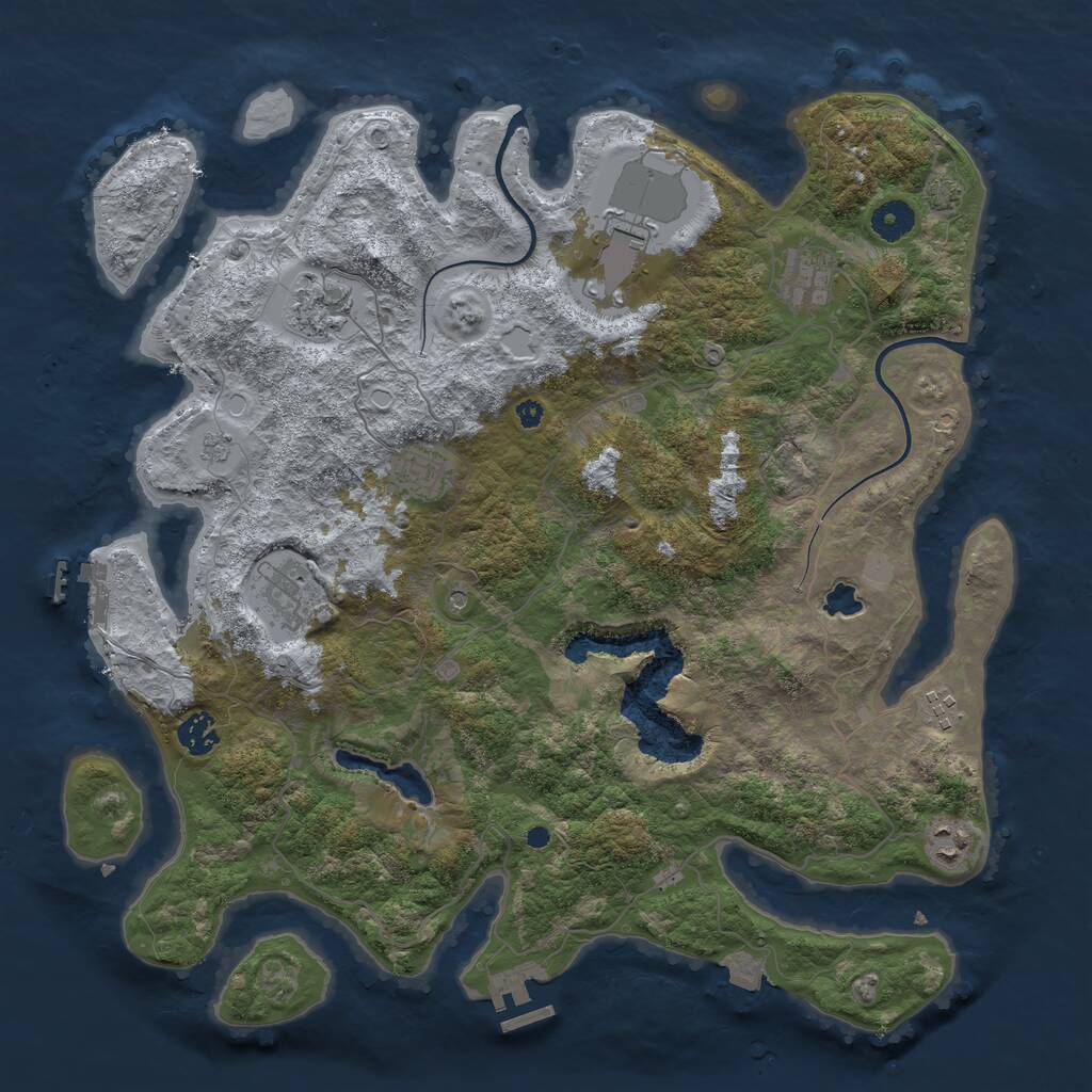 Rust Map: Procedural Map, Size: 4000, Seed: 1948499, 14 Monuments