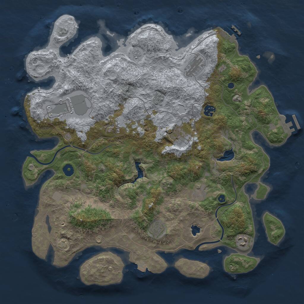 Rust Map: Procedural Map, Size: 4000, Seed: 6415905, 14 Monuments