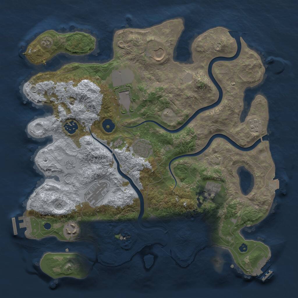 Rust Map: Procedural Map, Size: 3500, Seed: 5033222, 14 Monuments