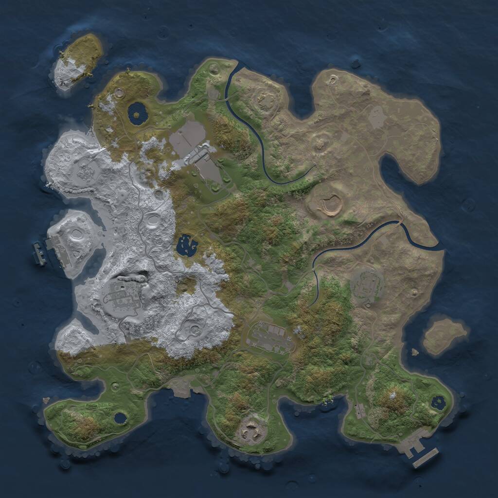 Rust Map: Procedural Map, Size: 3500, Seed: 2891492, 13 Monuments