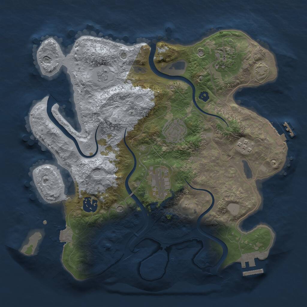 Rust Map: Procedural Map, Size: 3000, Seed: 2437297, 11 Monuments