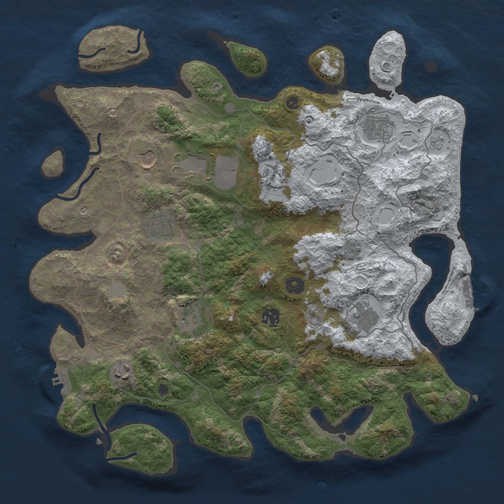Rust Map: Procedural Map, Size: 4000, Seed: 3515726, 19 Monuments