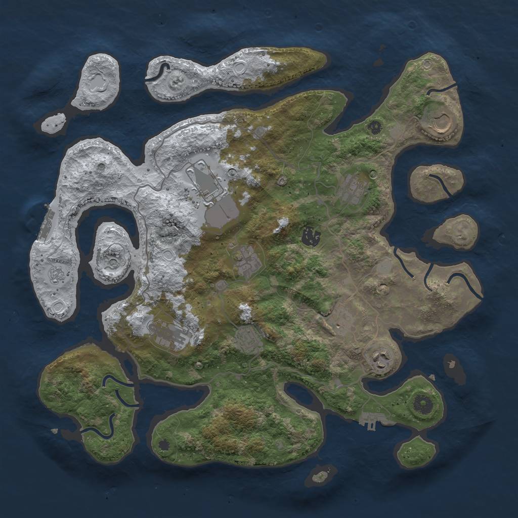 Rust Map: Procedural Map, Size: 4000, Seed: 3994318, 18 Monuments