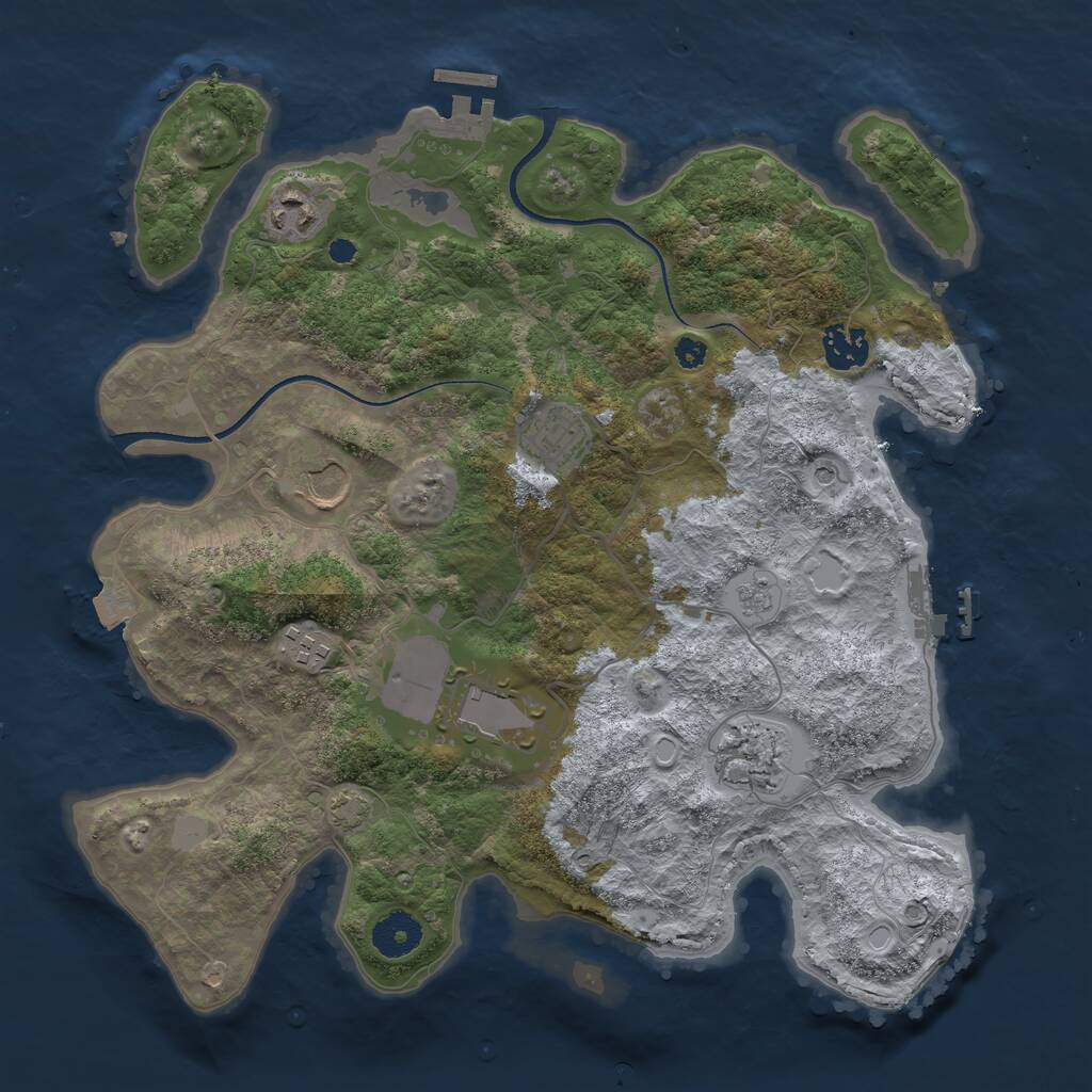 Rust Map: Procedural Map, Size: 3500, Seed: 2103788, 13 Monuments