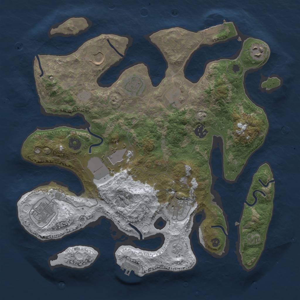 Rust Map: Procedural Map, Size: 3500, Seed: 26951, 16 Monuments