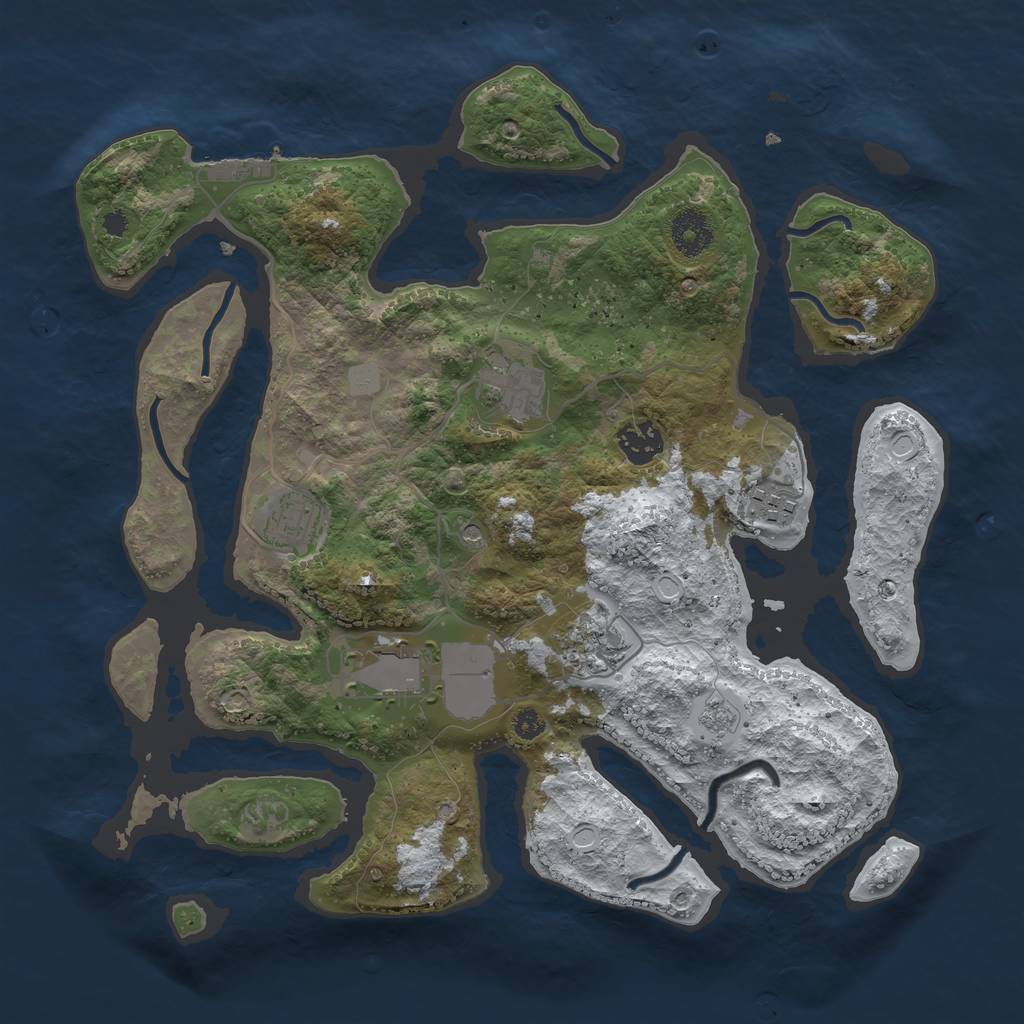 Rust Map: Procedural Map, Size: 3500, Seed: 6003384, 14 Monuments