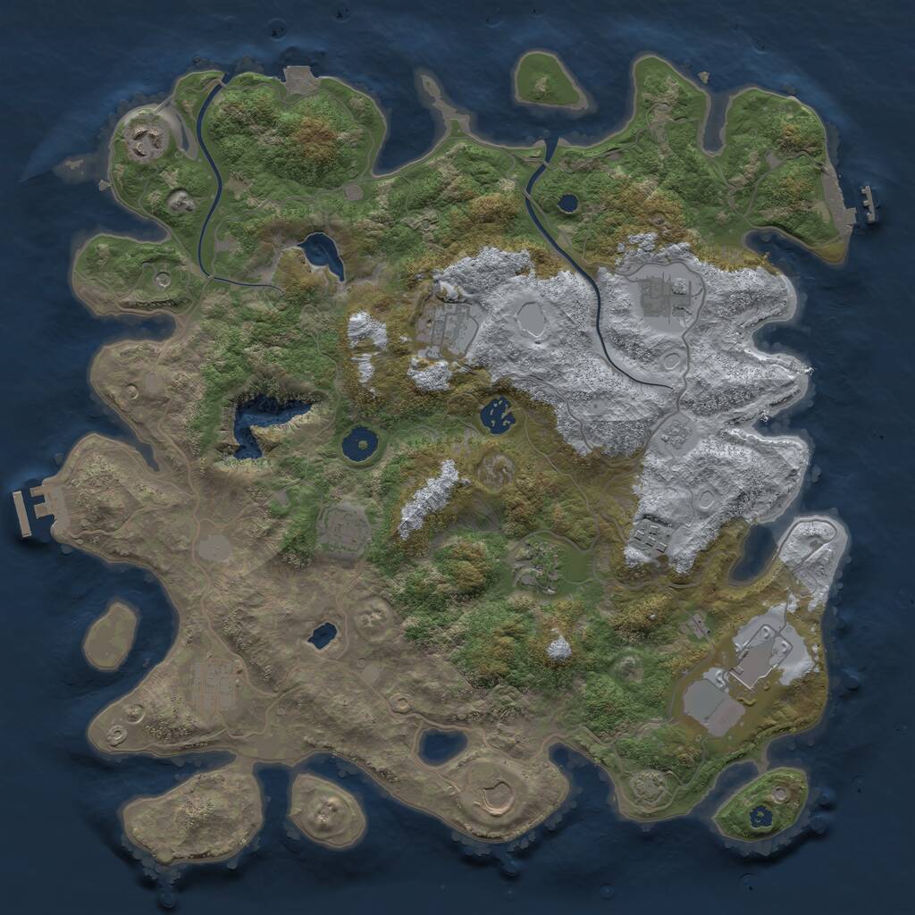 Rust Map: Procedural Map, Size: 4000, Seed: 2537613, 16 Monuments