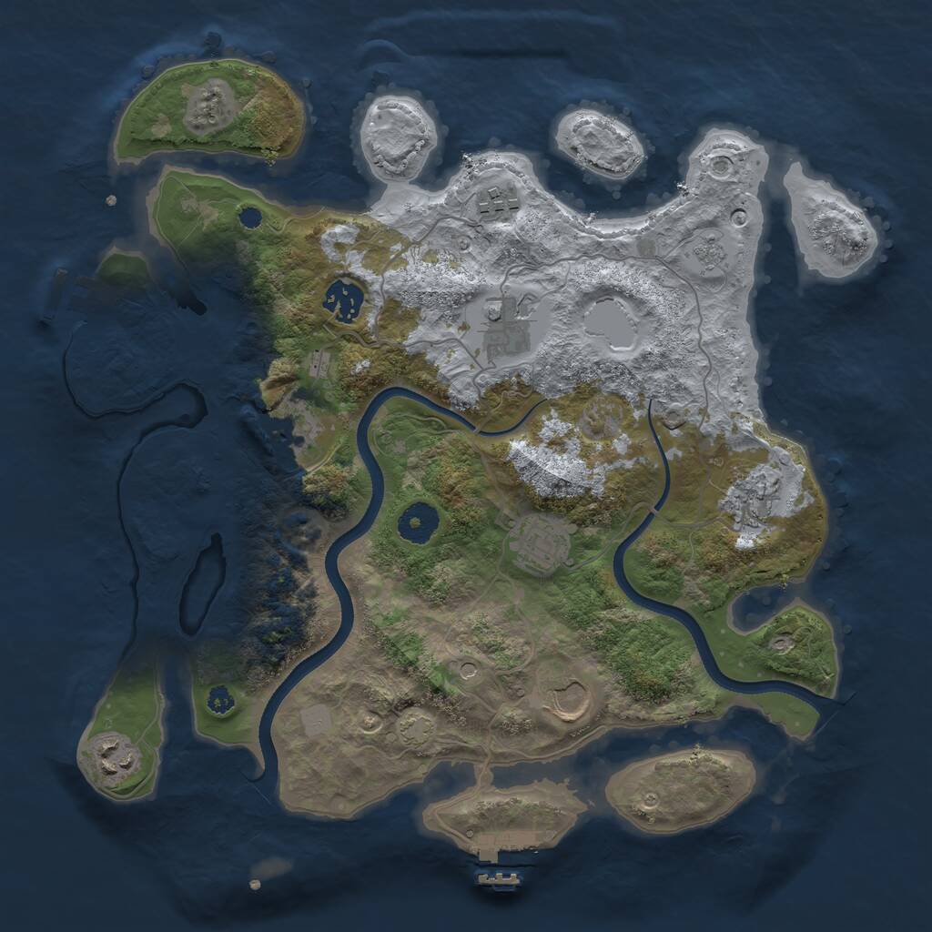 Rust Map: Procedural Map, Size: 3500, Seed: 6443502, 14 Monuments