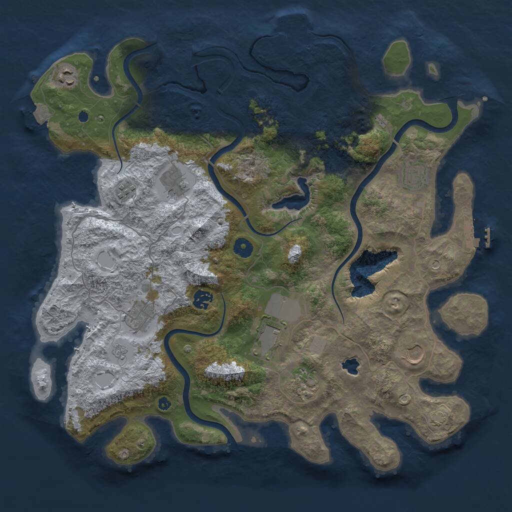 Rust Map: Procedural Map, Size: 4000, Seed: 6020777, 15 Monuments