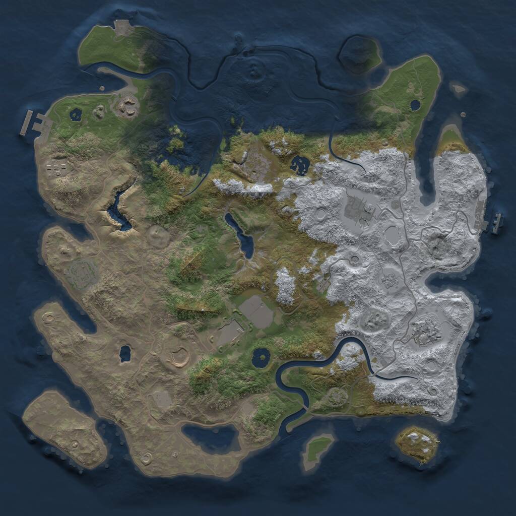 Rust Map: Procedural Map, Size: 4000, Seed: 3616577, 15 Monuments