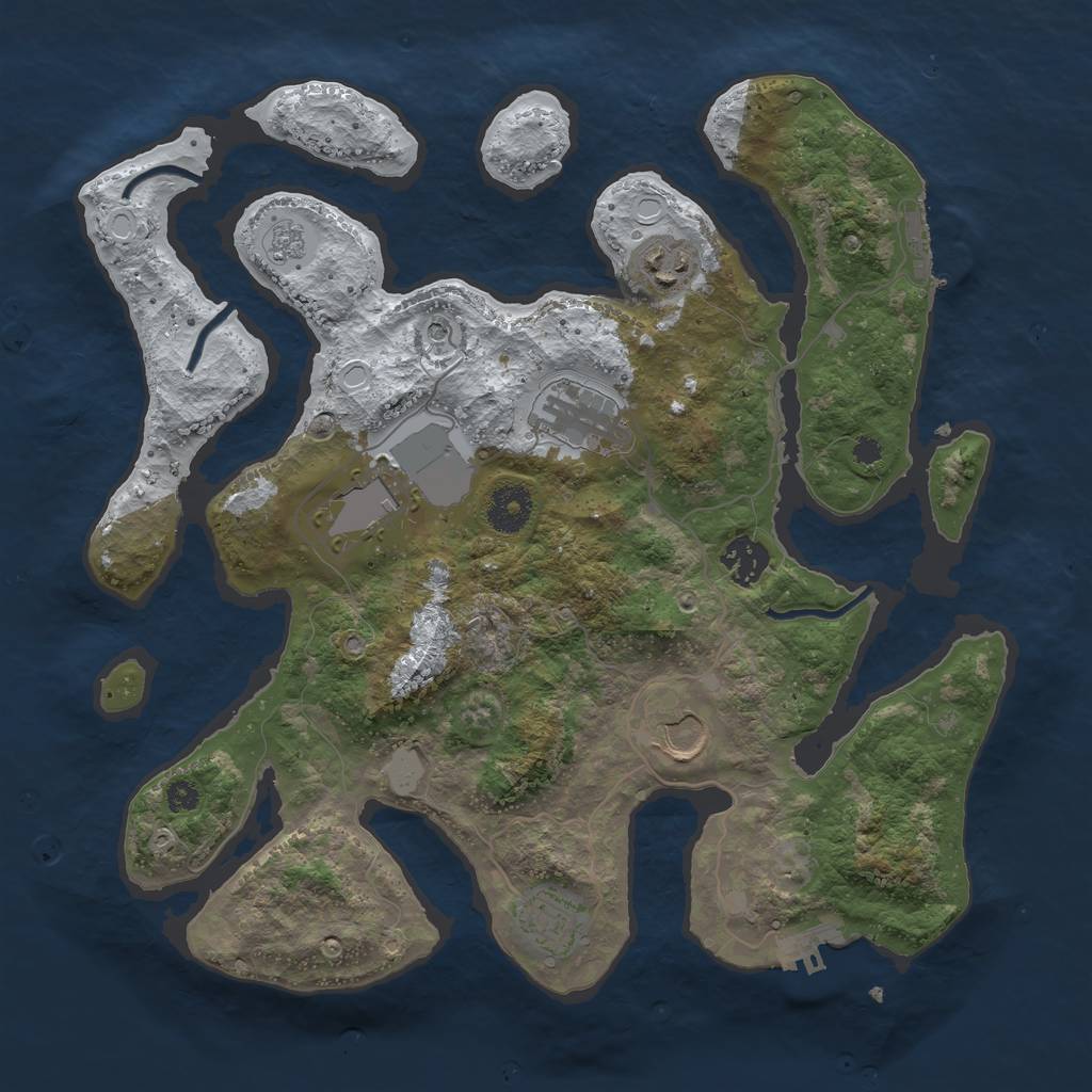 Rust Map: Procedural Map, Size: 3500, Seed: 3582869, 15 Monuments