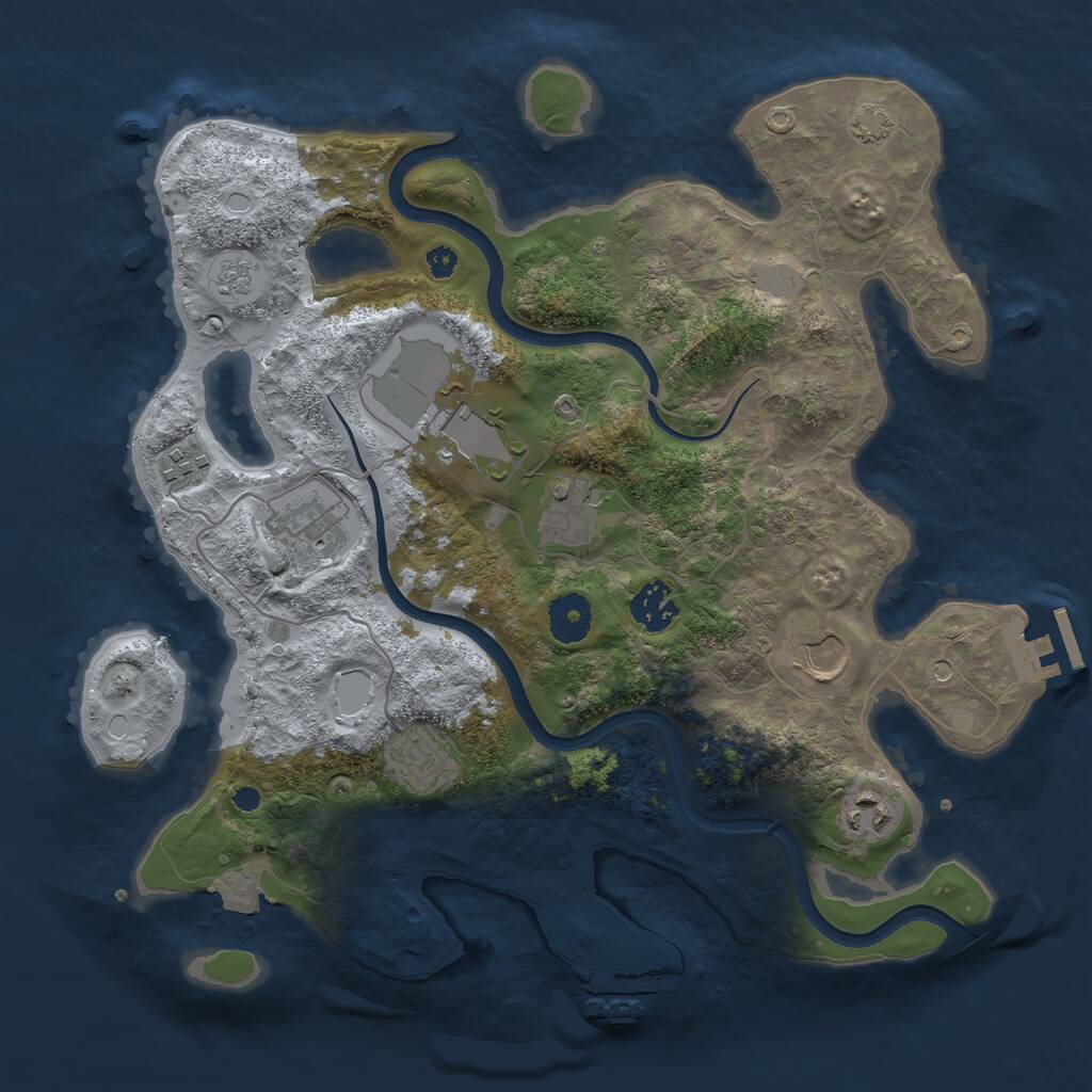 Rust Map: Procedural Map, Size: 3500, Seed: 1492830, 14 Monuments