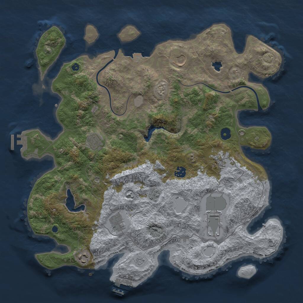 Rust Map: Procedural Map, Size: 4000, Seed: 6463517, 14 Monuments
