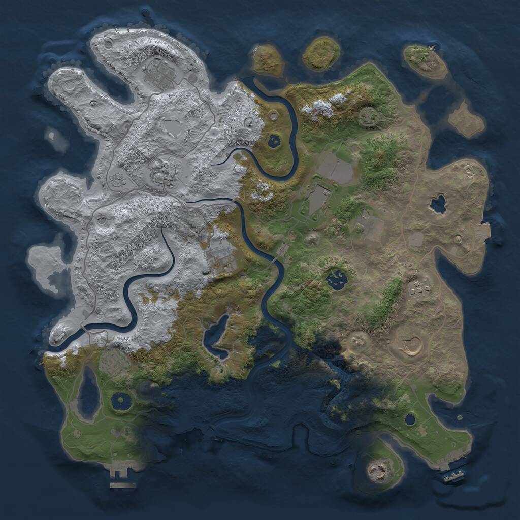 Rust Map: Procedural Map, Size: 4000, Seed: 1513524, 16 Monuments