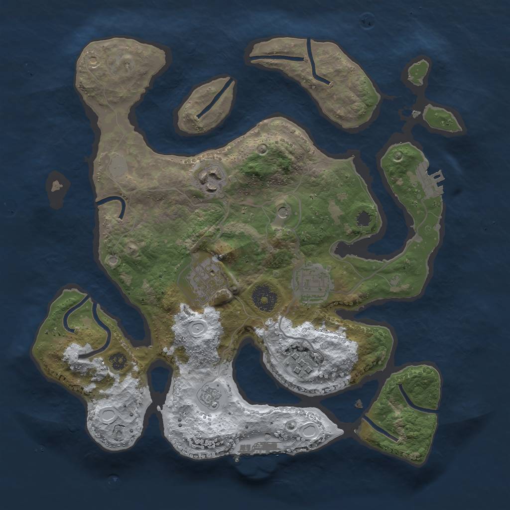 Rust Map: Procedural Map, Size: 3000, Seed: 561656, 13 Monuments
