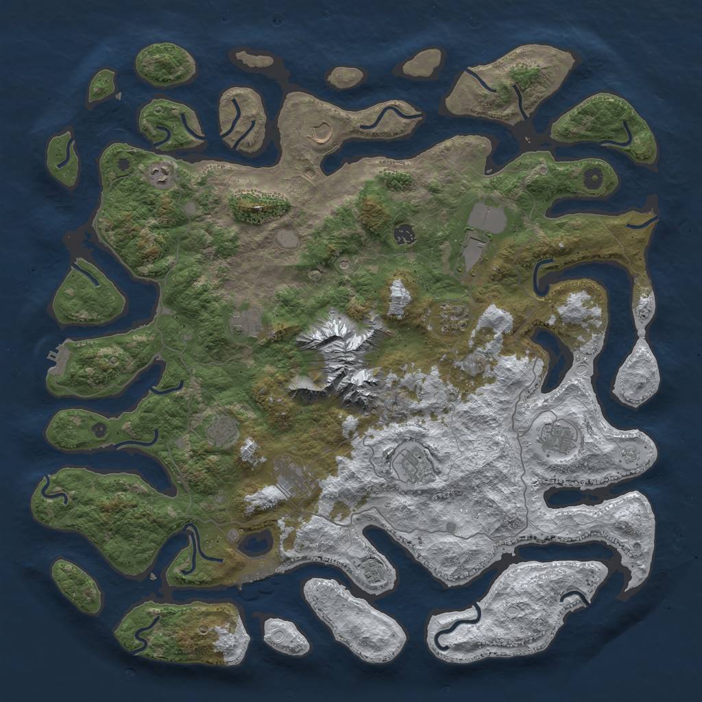 Rust Map: Procedural Map, Size: 5000, Seed: 11322, 20 Monuments