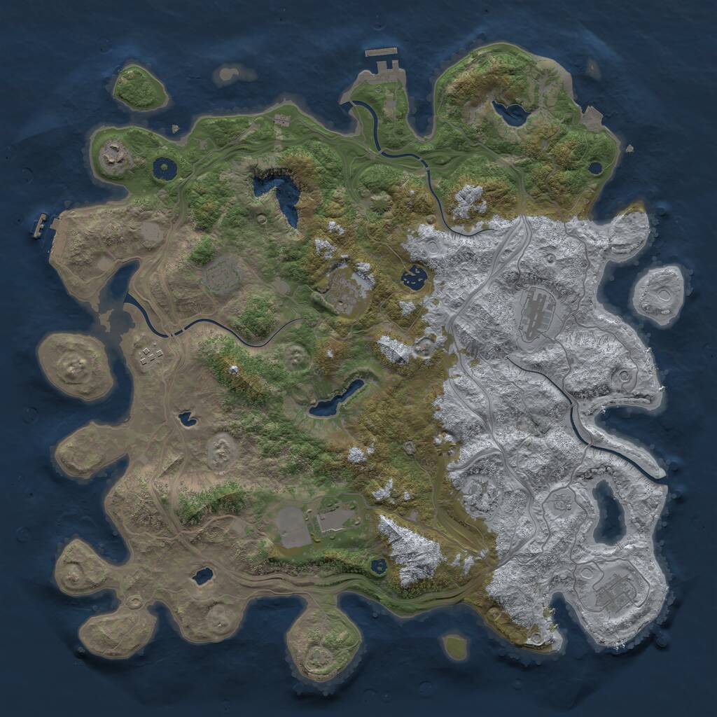 Rust Map: Procedural Map, Size: 4500, Seed: 1119616263, 15 Monuments