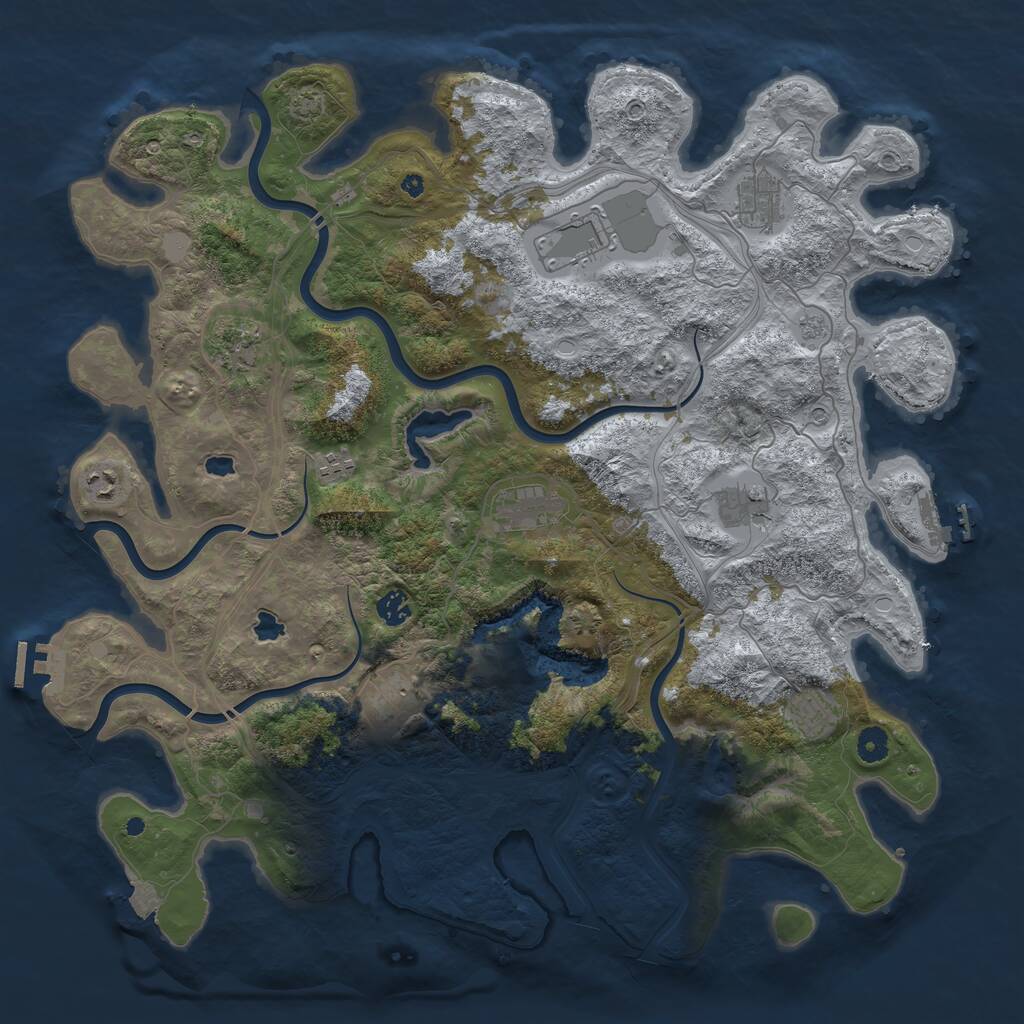 Rust Map: Procedural Map, Size: 4500, Seed: 1624575, 16 Monuments