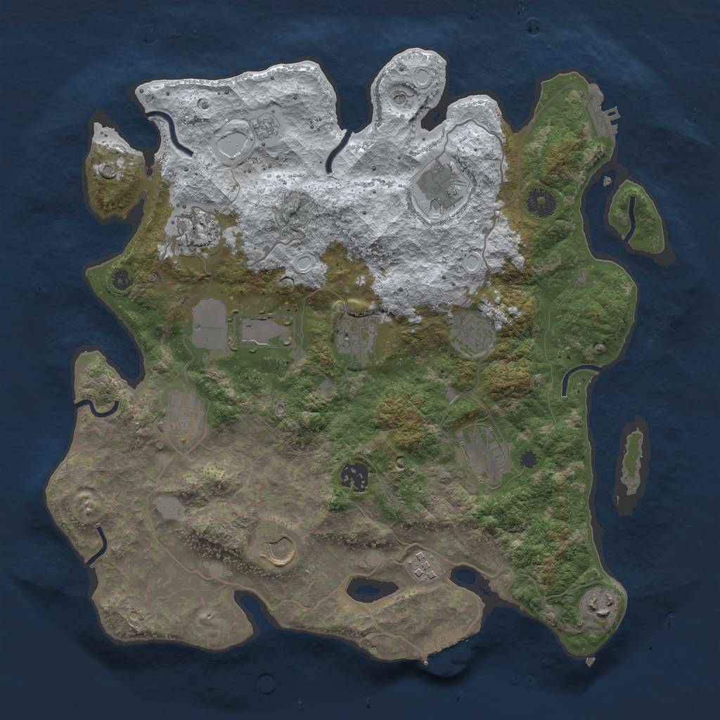 Rust Map: Procedural Map, Size: 3700, Seed: 1996683052, 20 Monuments