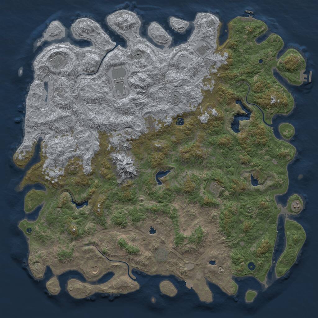 Rust Map: Procedural Map, Size: 6000, Seed: 75442888, 17 Monuments