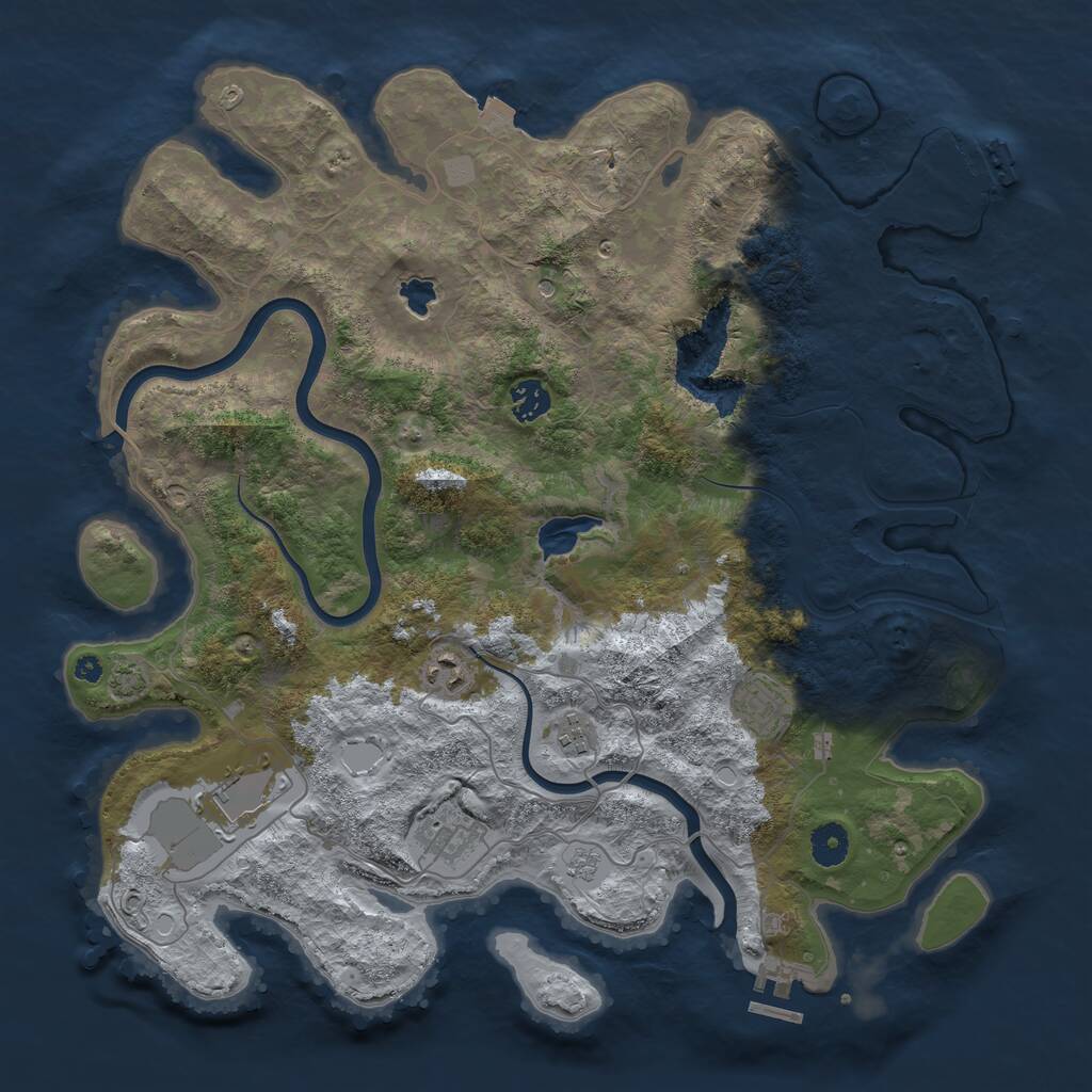 Rust Map: Procedural Map, Size: 4000, Seed: 452612, 12 Monuments