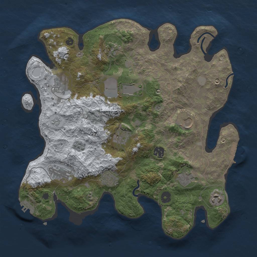 Rust Map: Procedural Map, Size: 3500, Seed: 2144426, 20 Monuments
