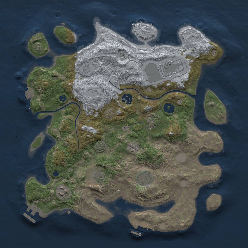 Rust Map: Procedural Map, Size: 3500, Seed: 5119153, 13 Monuments