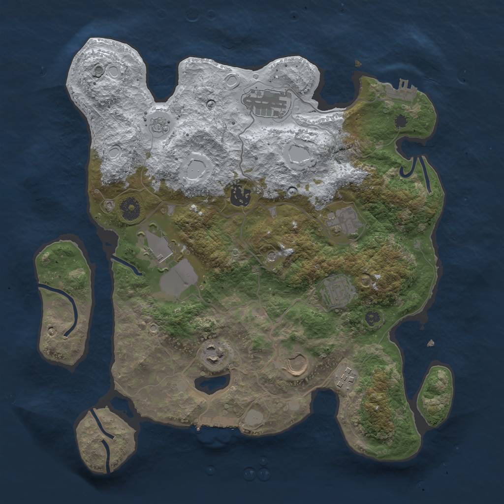 Rust Map: Procedural Map, Size: 3500, Seed: 6112325, 17 Monuments