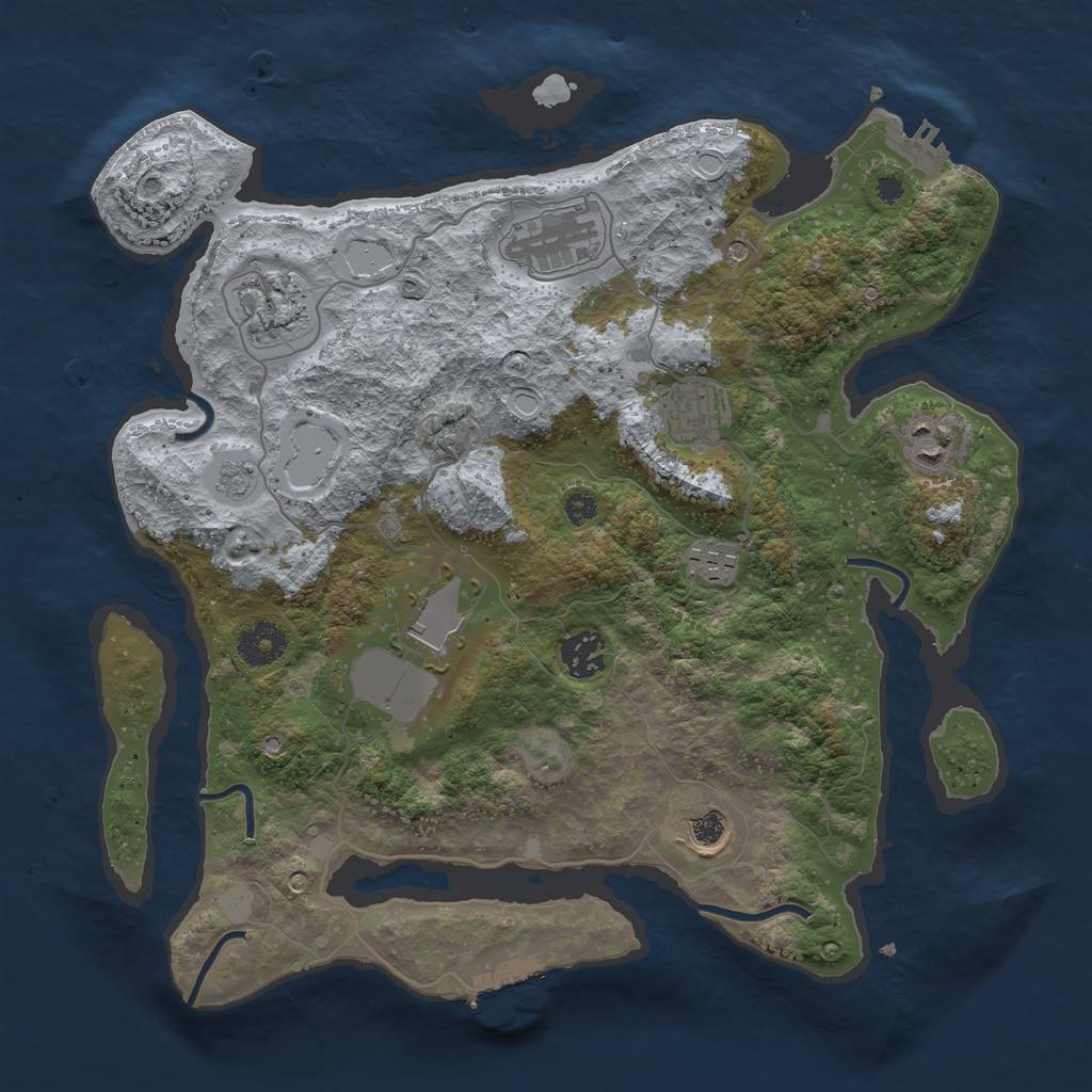 Rust Map: Procedural Map, Size: 3500, Seed: 2799507, 17 Monuments