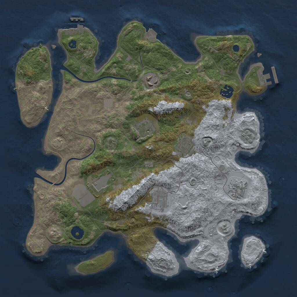 Rust Map: Procedural Map, Size: 3500, Seed: 4685479, 14 Monuments