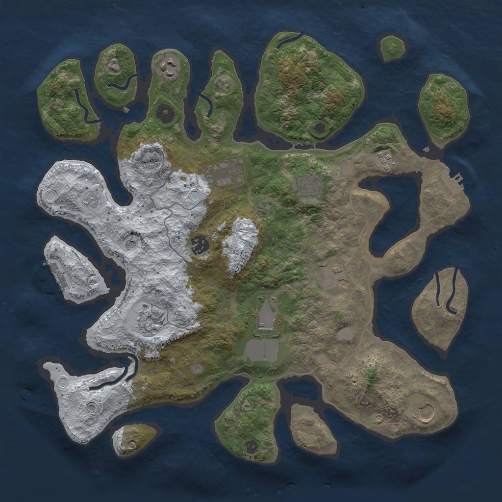 Rust Map: Procedural Map, Size: 4000, Seed: 4452728, 18 Monuments