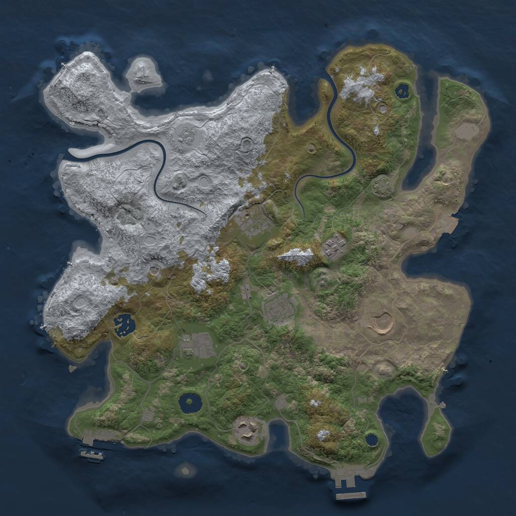 Rust Map: Procedural Map, Size: 3500, Seed: 5795613, 13 Monuments