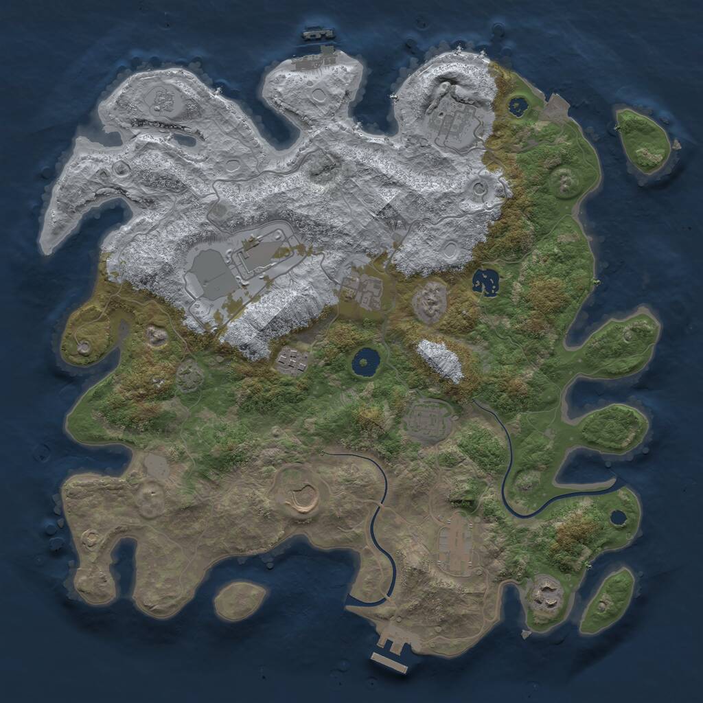 Rust Map: Procedural Map, Size: 3750, Seed: 238460629, 15 Monuments
