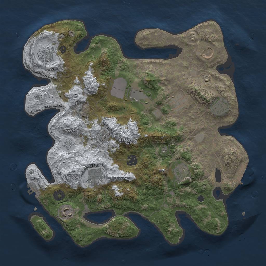 Rust Map: Procedural Map, Size: 3500, Seed: 3238003, 19 Monuments