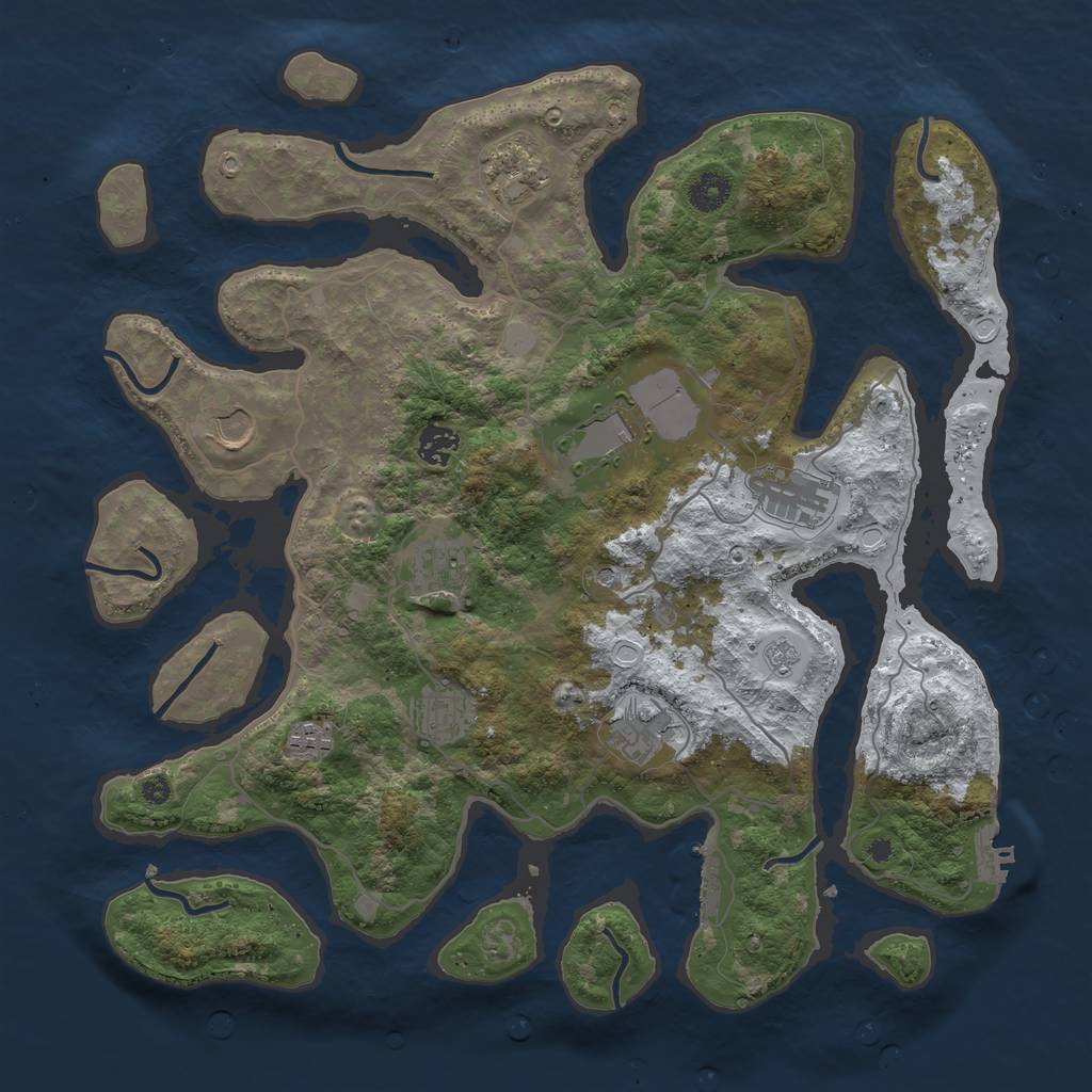 Rust Map: Procedural Map, Size: 4000, Seed: 2089396, 18 Monuments