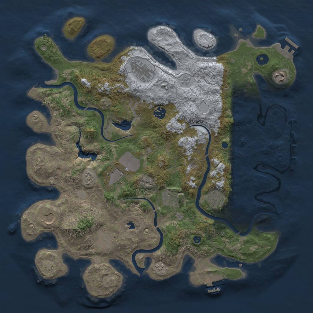Rust Map: Procedural Map, Size: 4000, Seed: 2854606, 15 Monuments
