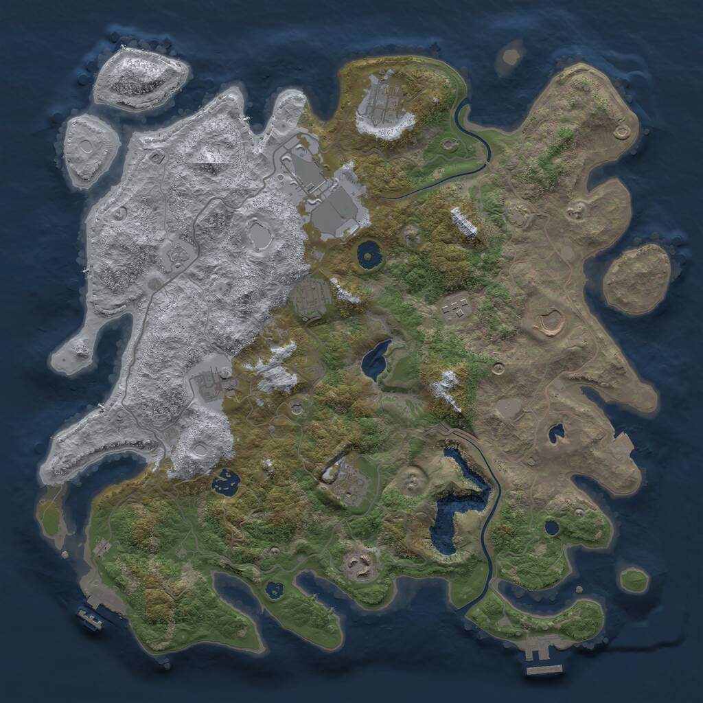 Rust Map: Procedural Map, Size: 4000, Seed: 1932580, 15 Monuments