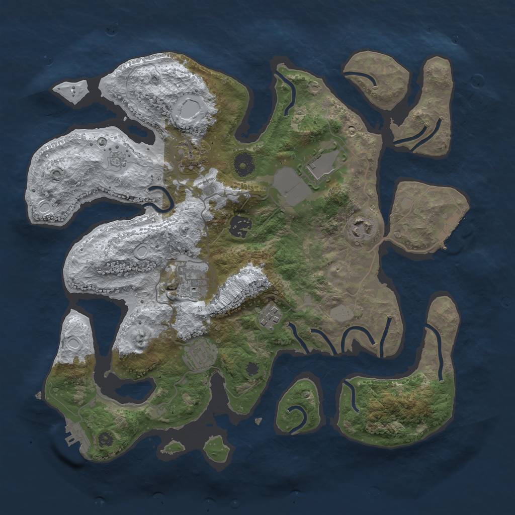 Rust Map: Procedural Map, Size: 3500, Seed: 6231344, 15 Monuments