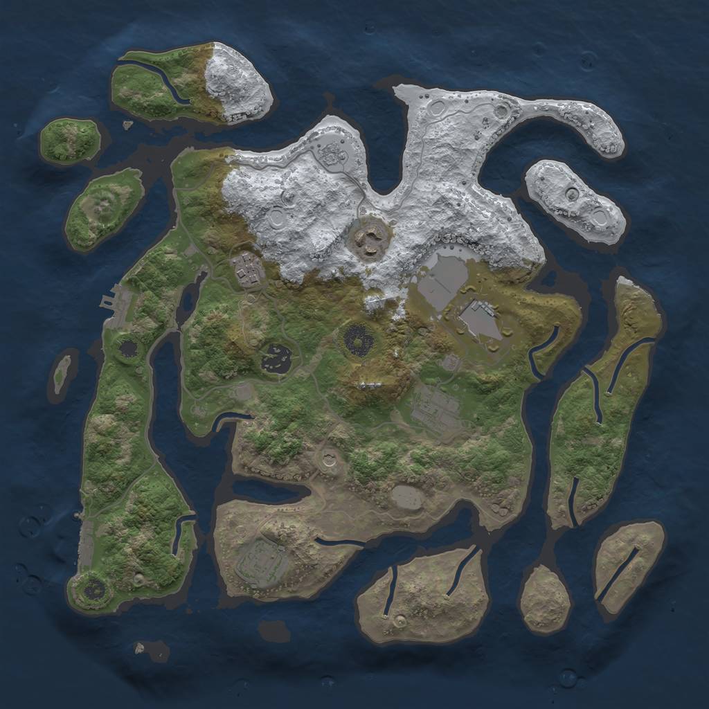 Rust Map: Procedural Map, Size: 3500, Seed: 5329790, 15 Monuments