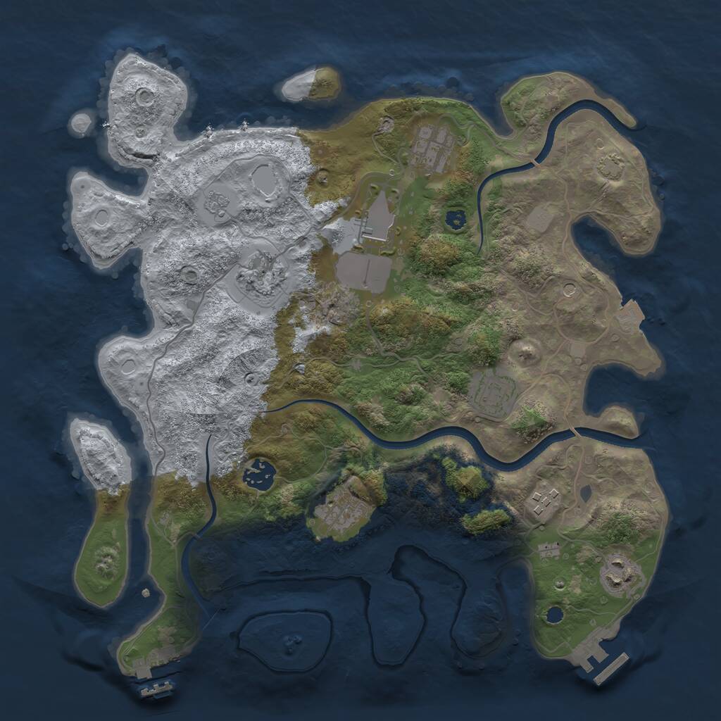 Rust Map: Procedural Map, Size: 3500, Seed: 141562, 14 Monuments