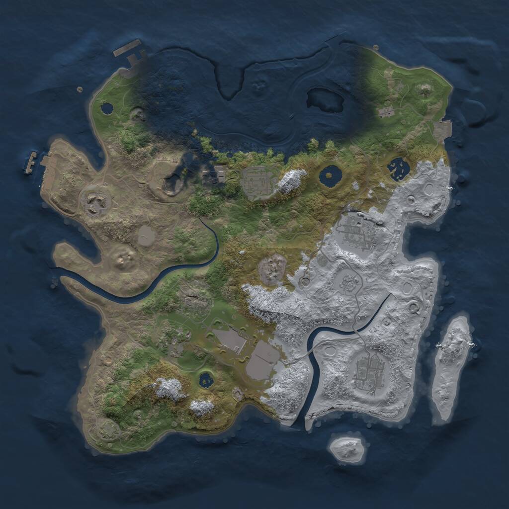 Rust Map: Procedural Map, Size: 3500, Seed: 4212704, 15 Monuments