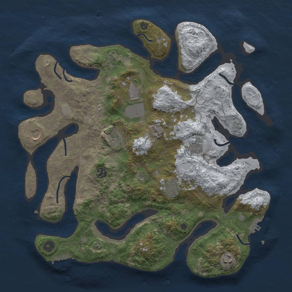 Rust Map: Procedural Map, Size: 4000, Seed: 1741509, 17 Monuments
